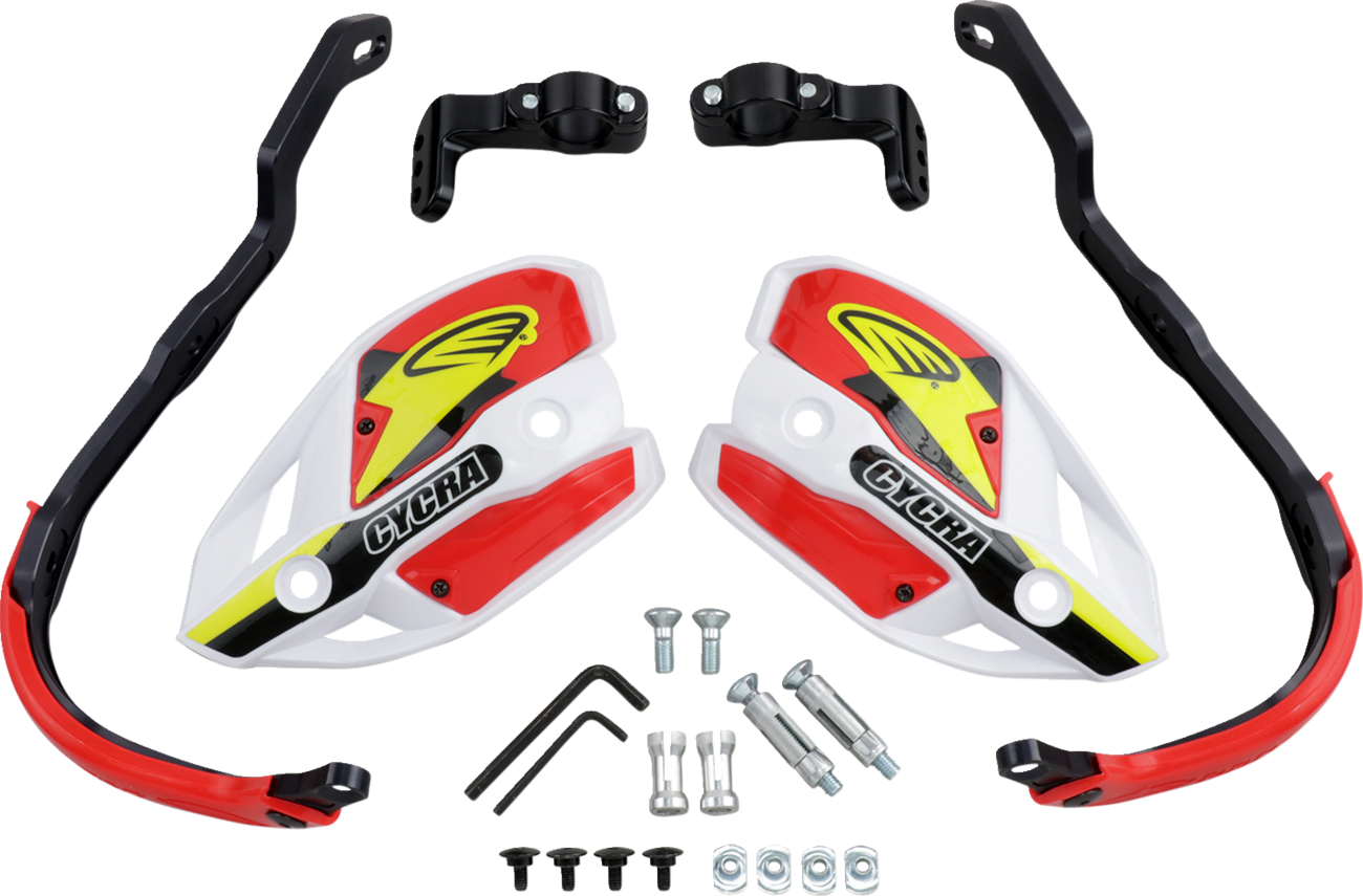 CYCRA Ultra Probend CRM Wrap Around Handguards for 1-1/8" Handlebars - White/Red 0635-1194