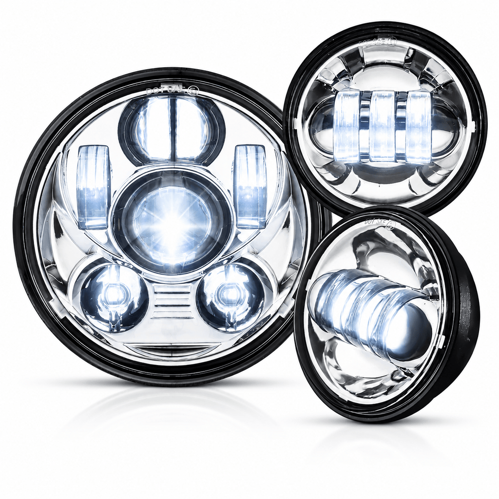 Eagle Lights 8900PK Heritage Softail Springer LED Headlight and Passing Light Kit