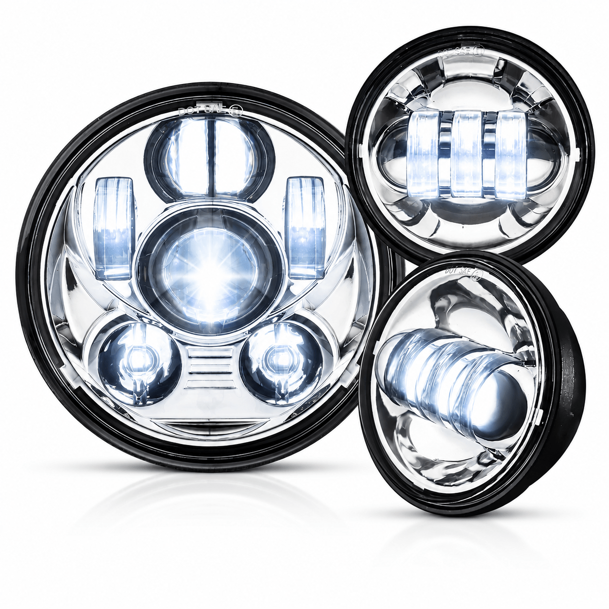 Eagle Lights 8900PK Heritage Softail Springer LED Headlight and Passing Light Kit