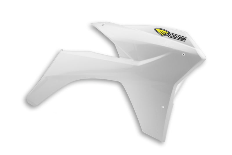 Cycra 2011-2013 KTM 125-500 SX/XC/SX-F/XC-F/XC-W/XCF-W/EXC-F Powerflow Radiator Shrouds - White - 1CYC-1896-42