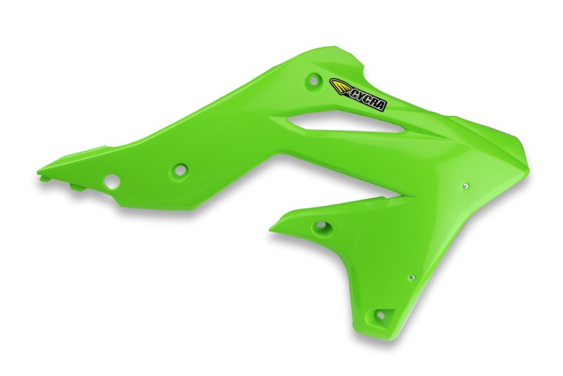 Cycra 2013-2016 Kawasaki KX250F Powerflow Radiator Shrouds - OEM Green - 1CYC-1865-72