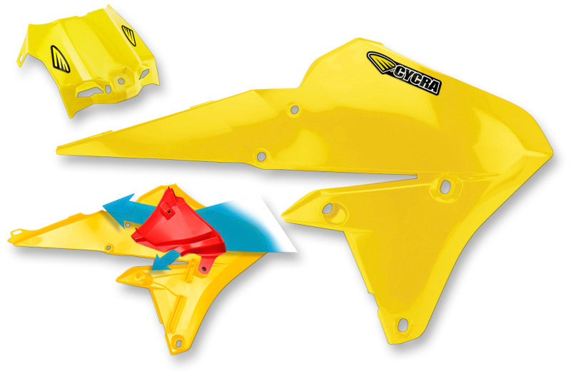 Cycra 2014-2018 Yamaha YZ250F/YZ450F/WR/FX Powerflow Intake Radiator Shrouds - Lightning Gold - 1CYC-1778-66
