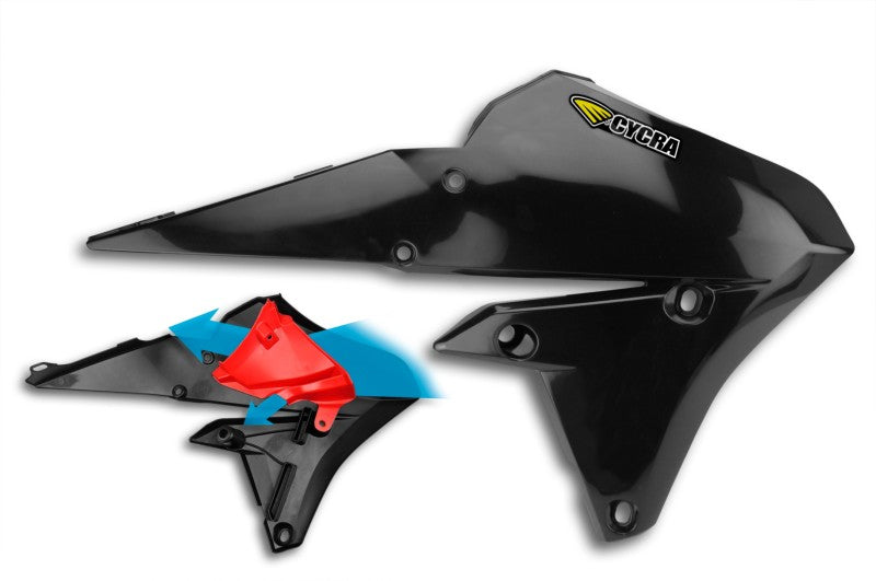 Cycra 2014-2019 Yamaha WR250F-450F/YZ250-450FX Powerflow Radiator Shrouds - Black - 1CYC-1779-12
