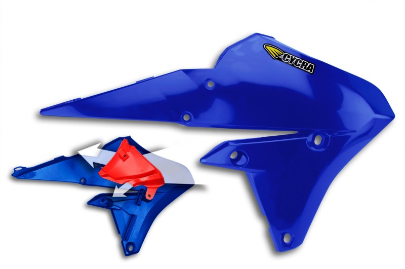 Cycra 2014-2019 Yamaha WR250F-450F/YZ250-450FX Powerflow Radiator Shrouds - OEM Blue - 1CYC-1779-62
