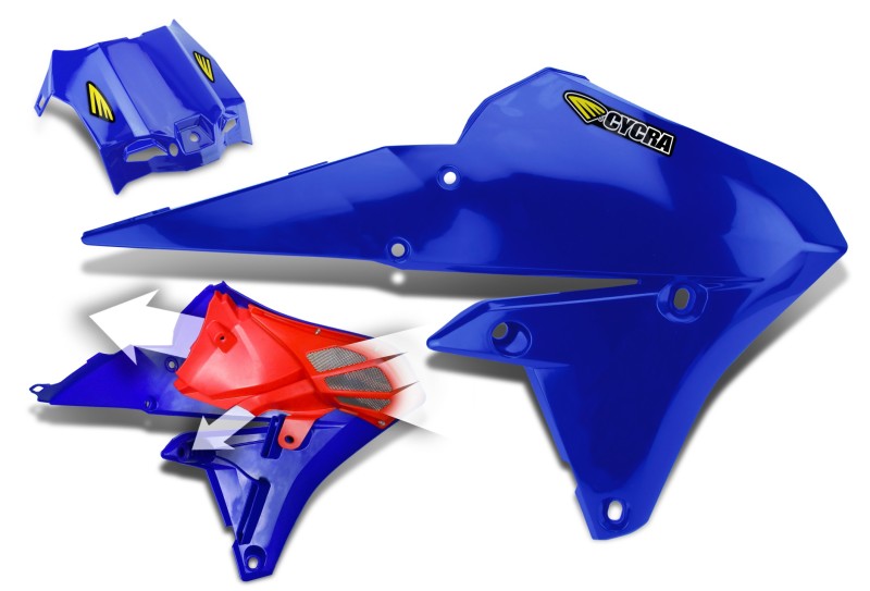 Cycra 2015-2019 Yamaha WR250F Powerflow Radiator Shrouds - OEM Blue - 1CYC-1782-62