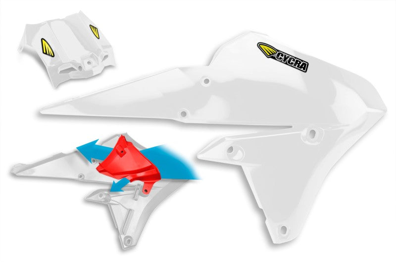 Cycra 2015-2019 Yamaha WR250F Powerflow Radiator Shrouds - White - 1CYC-1778-42