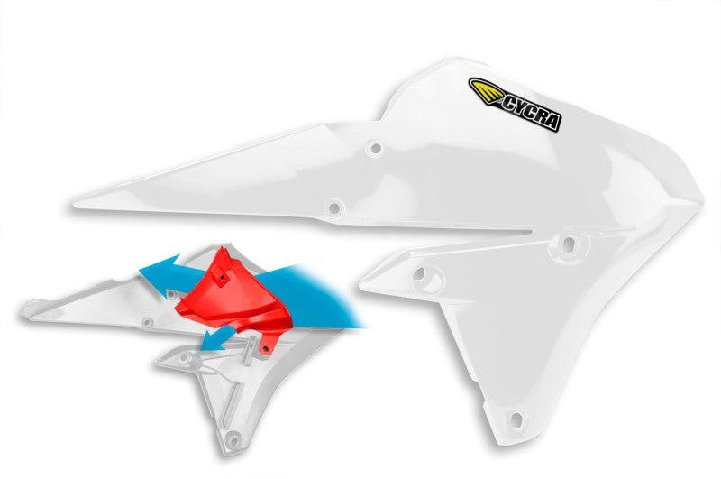 Cycra 2015-2019 Yamaha WR250F Powerflow Radiator Shrouds - White - 1CYC-1779-42