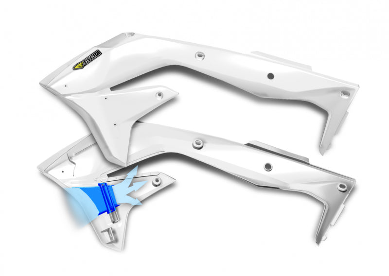 Cycra 2016-2018 Kawasaki KX450F Powerflow Radiator Shrouds - White - 1CYC-1867-42
