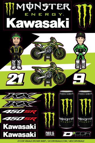 D-COR Kawasaki Decal Sheet - 40-20-118
