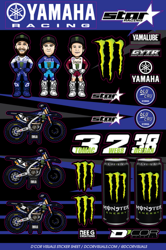 D-COR Yamaha Decal Sheet - 40-50-118