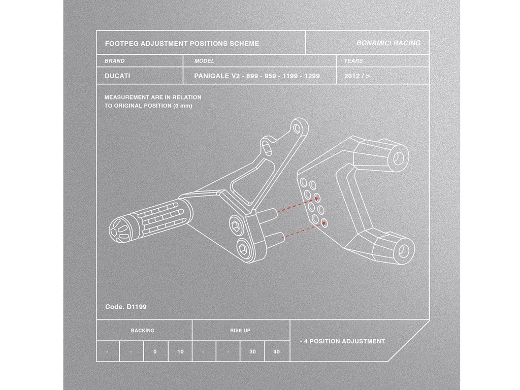 Bonamici Ducati Panigale 959, 899, 1199, 1299 Rearsets