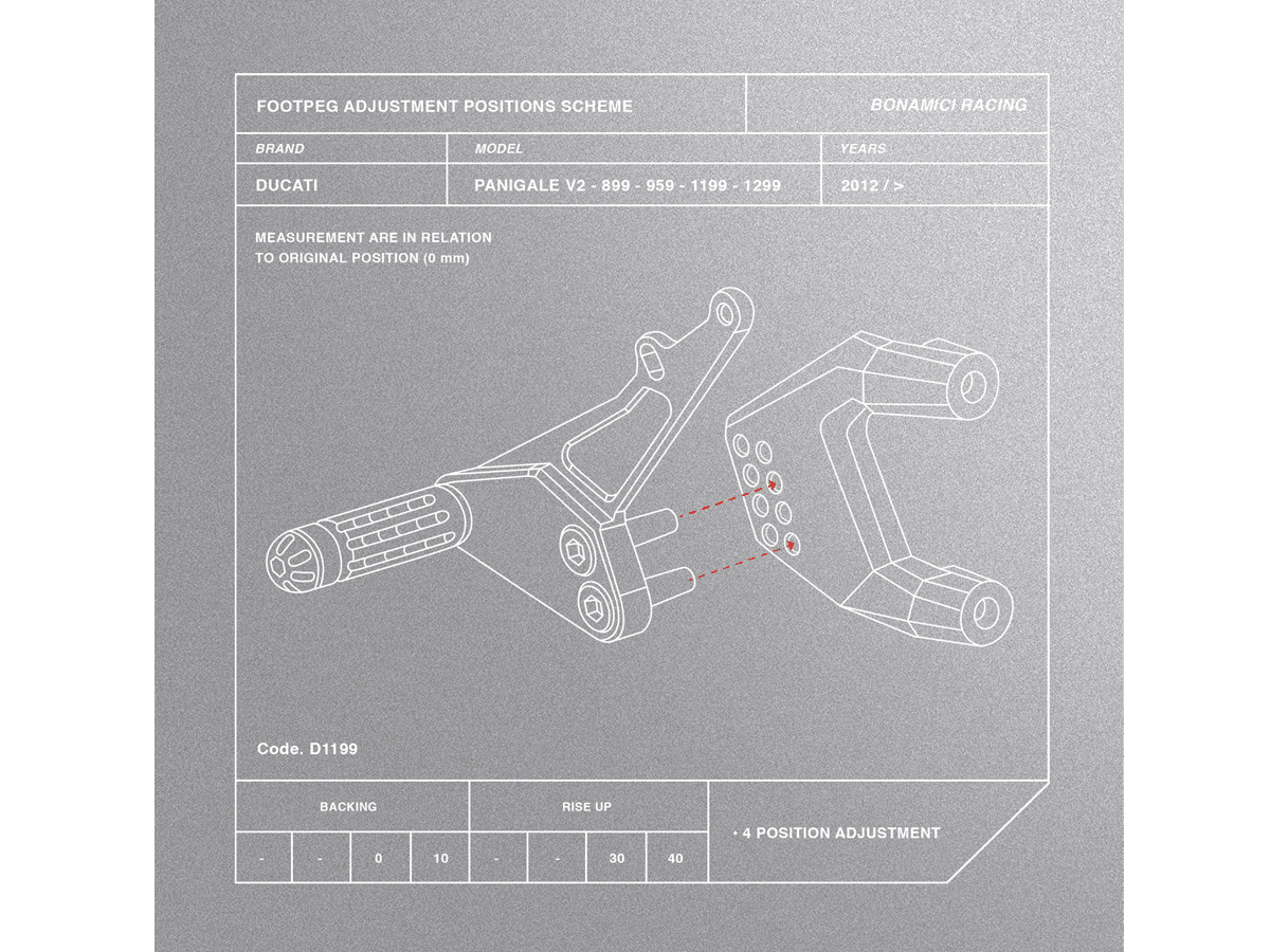 Bonamici Ducati Panigale 959, 899, 1199, 1299 Rearsets