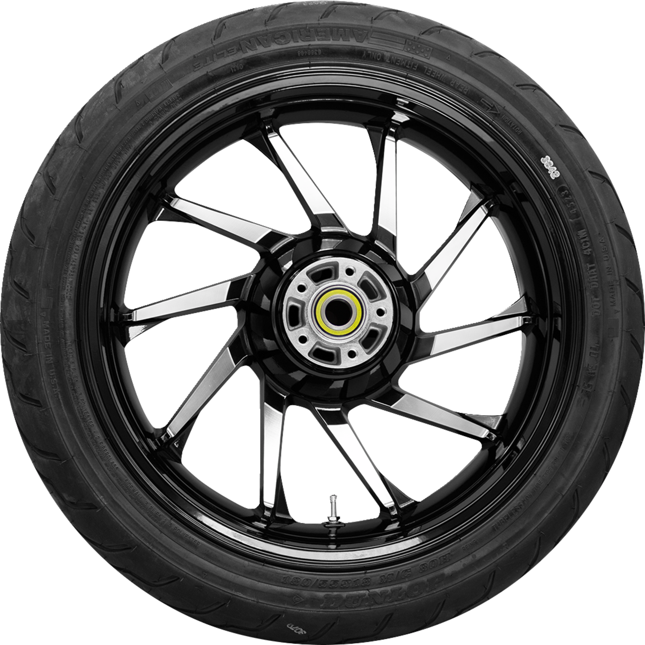 COASTAL MOTO Hurricane Rear Wheel - Black Cut (18") | Dunlop Tire (180/55B18) 0336-0024