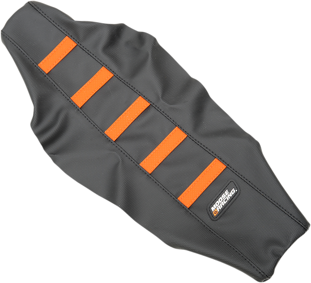 MOOSE OFFROAD Ribbed Seat Cover - Black Cover/Orange Ribs / KTM 65 '17-'23 0821-2370
