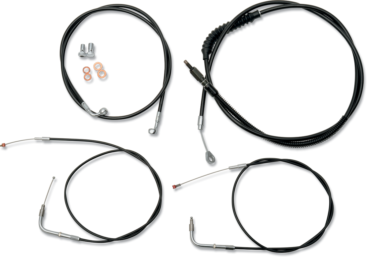 LA CHOPPERS Standard Black Vinyl Handlebar Cable/Brake Line Kit — Ape Hanger