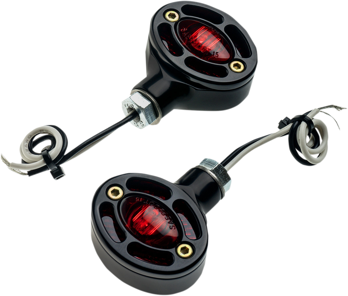 JOKER MACHINE Omega LED Turn Signals - LED Turn Signals / Black with Red LEDs 2020-1313