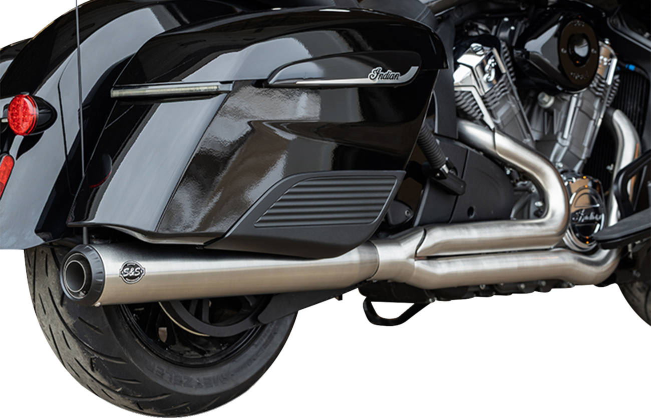 2-into-1 Qualifier Exhaust System - Brushed Stainless Steel - 49 State - Indian with PowerPlus