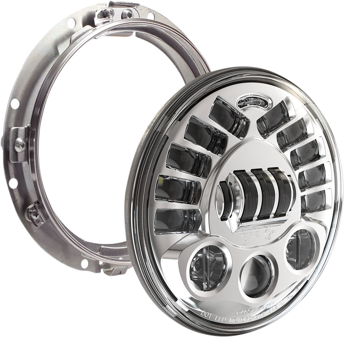 CUSTOM DYNAMICS Adaptive Headlight with Mount - 7" / Chrome 2001-2412