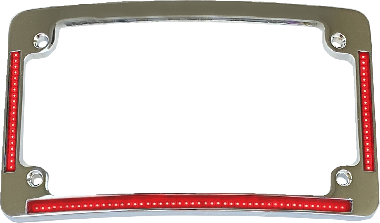 CUSTOM DYNAMICS License Plate Frame - Red/White LED / Chrome 2030-2289