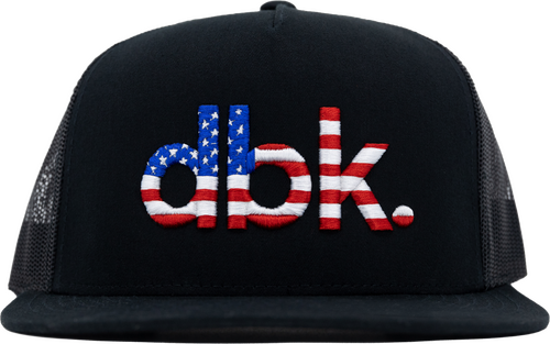 DBK BASICS FLAG 2FIFTY BLACK TRUCKER HAT