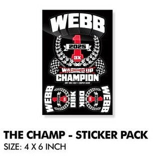 DBK THE CHAMP CW2 STICKER PACK 4X6 SHEET - AC-CW2CHAMP-DECAL