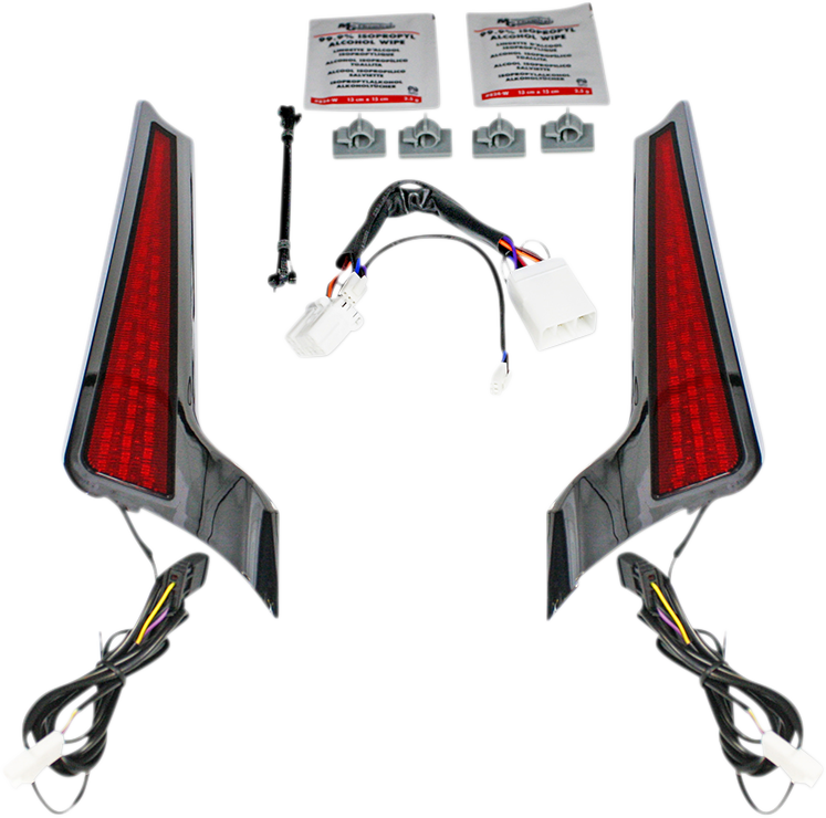 CUSTOM DYNAMICS Fascia LED Light Panels - Chrome/Red 2040-2522