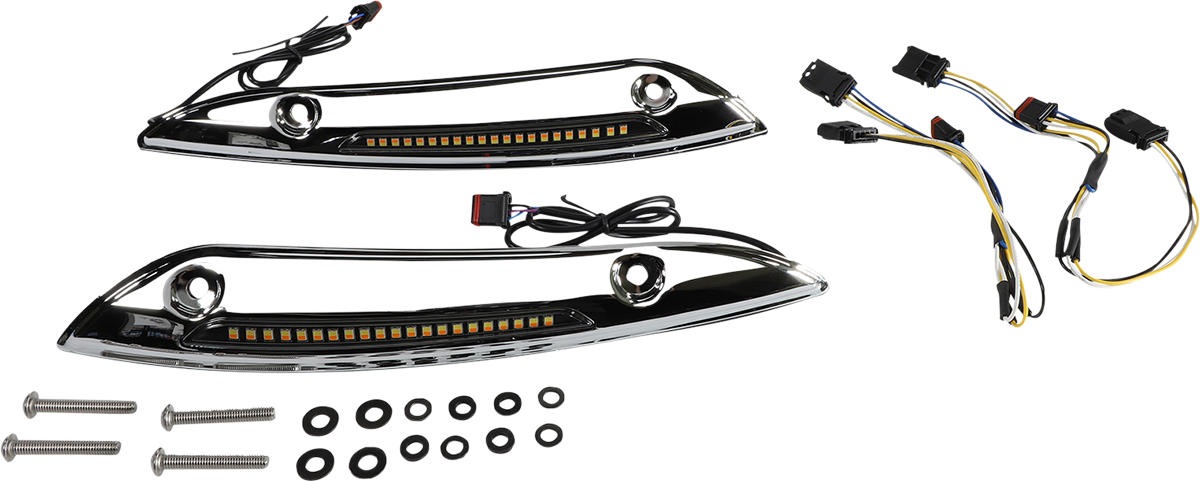 CUSTOM DYNAMICS Windshield Trim - Sequential Turn Signal / Chrome 2040-2819