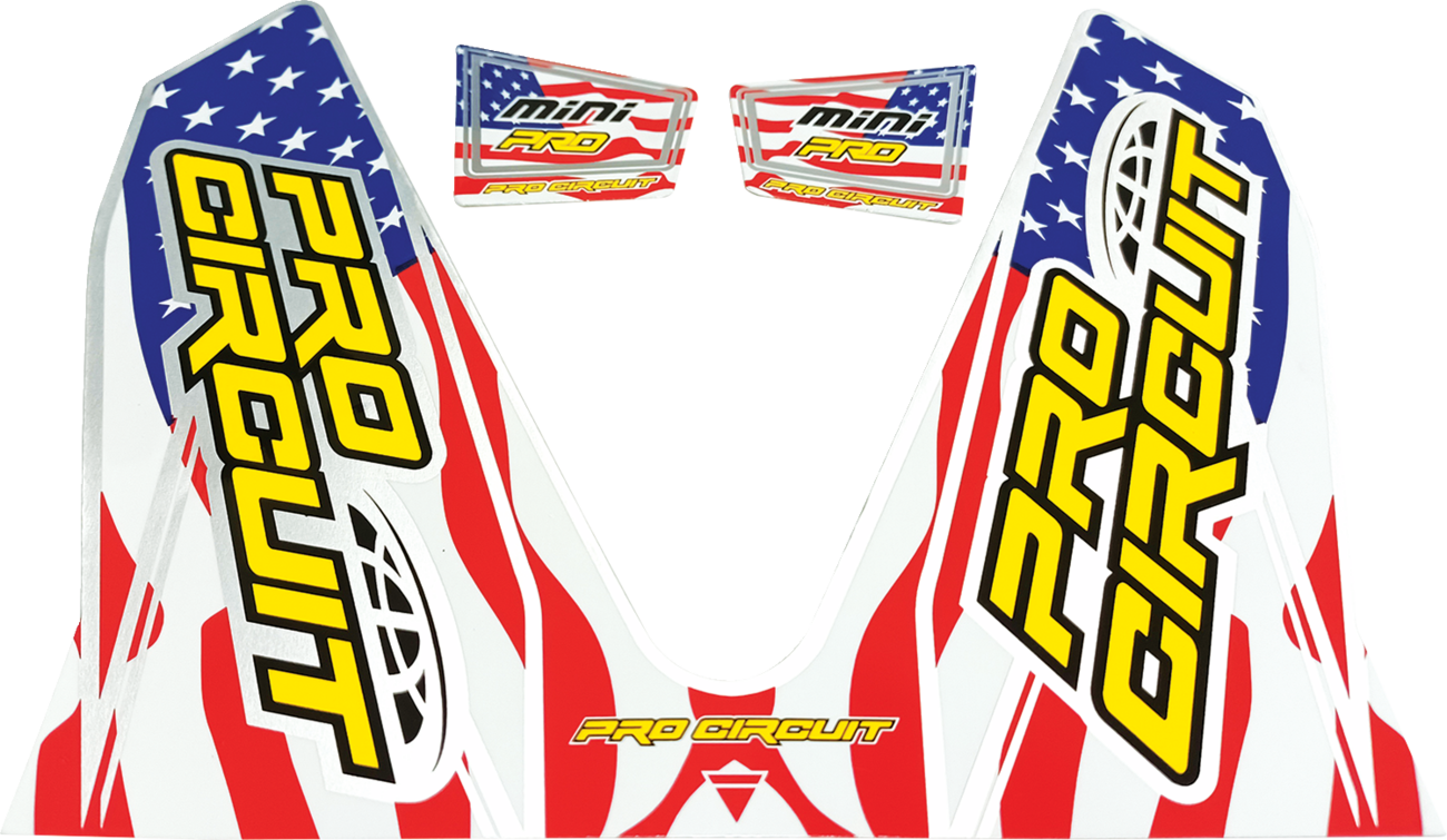 PRO CIRCUIT T-6 Exhaust Decals - T-6 Mini/Dual Decal / Stars and Stripes 1860-2266
