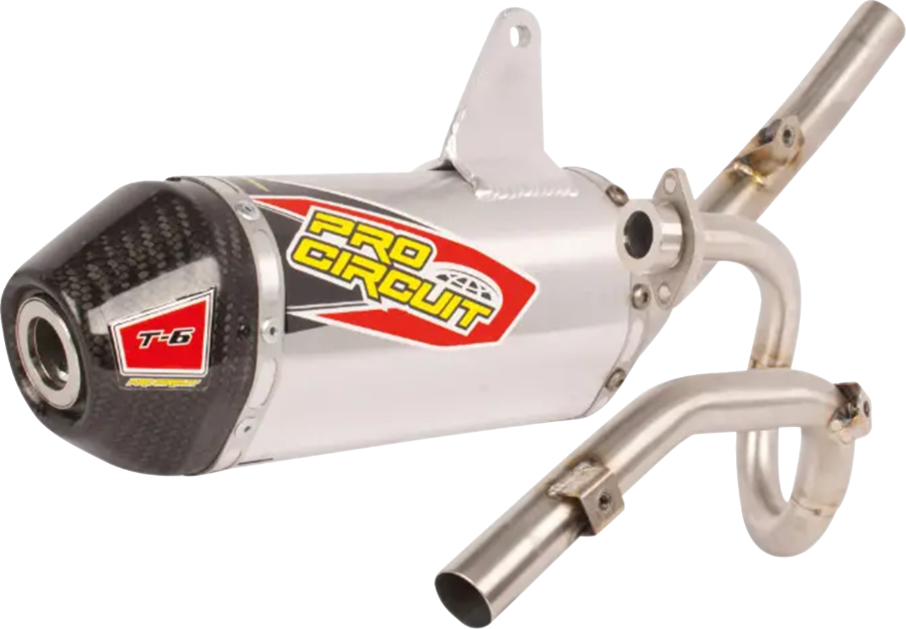 PRO CIRCUIT T-6 Exhaust System - Stainless Steel/Carbon Fiber / KLX 140 1820-2182