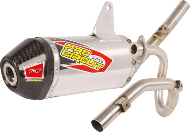 Pro Circuit T-6 Exhaust System - Stainless Steel/Carbon Fiber / KLX 140 1820-2182