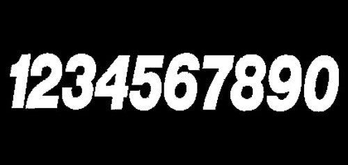 DIRT DIGITS Pro Digit Competition Stick-on Numbers - PD63W-1