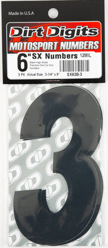 DIRT DIGITS Super X Competition Stick-on Numbers - SX63B-3