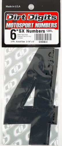 DIRT DIGITS Super X Competition Stick-on Numbers - SX63B-4