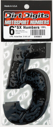 DIRT DIGITS Super X Competition Stick-on Numbers - SX63B-5