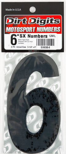 DIRT DIGITS Super X Competition Stick-on Numbers - SX63B-6