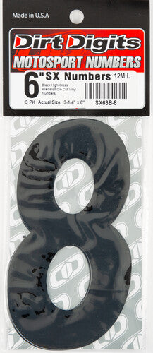 DIRT DIGITS Super X Competition Stick-on Numbers - SX63B-8