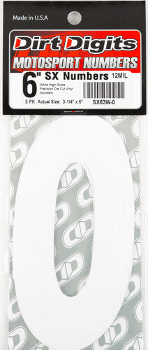 DIRT DIGITS Super X Competition Stick-on Numbers - SX63W-0