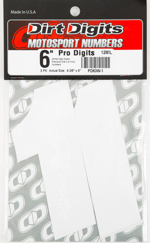 DIRT DIGITS Super X Competition Stick-on Numbers - SX63W-1