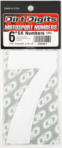 DIRT DIGITS Super X Competition Stick-on Numbers - SX63W-7