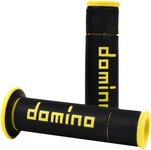 DOMINO RACING A450 ROAD RACING GRIPS BLACK/YELLOW PAIR - A45041C4740B7-0