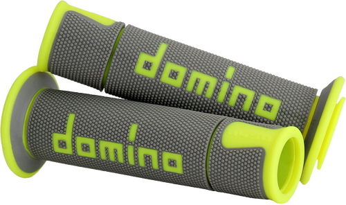 DOMINO RACING A450 ROAD RACING GRIPS GRAY/FLO YELLOW PAIR - A45041C5052B7-0