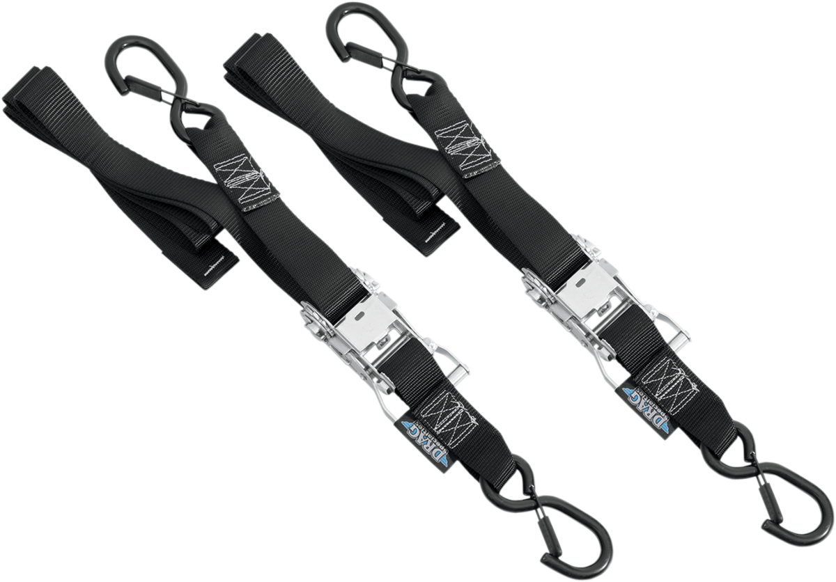 DRAG SPECIALTIES 1-1/2" Ratchet Tie-Downs - Ratchet Tie-Downs / 1-1/2" x 6' / Black 3920-0181