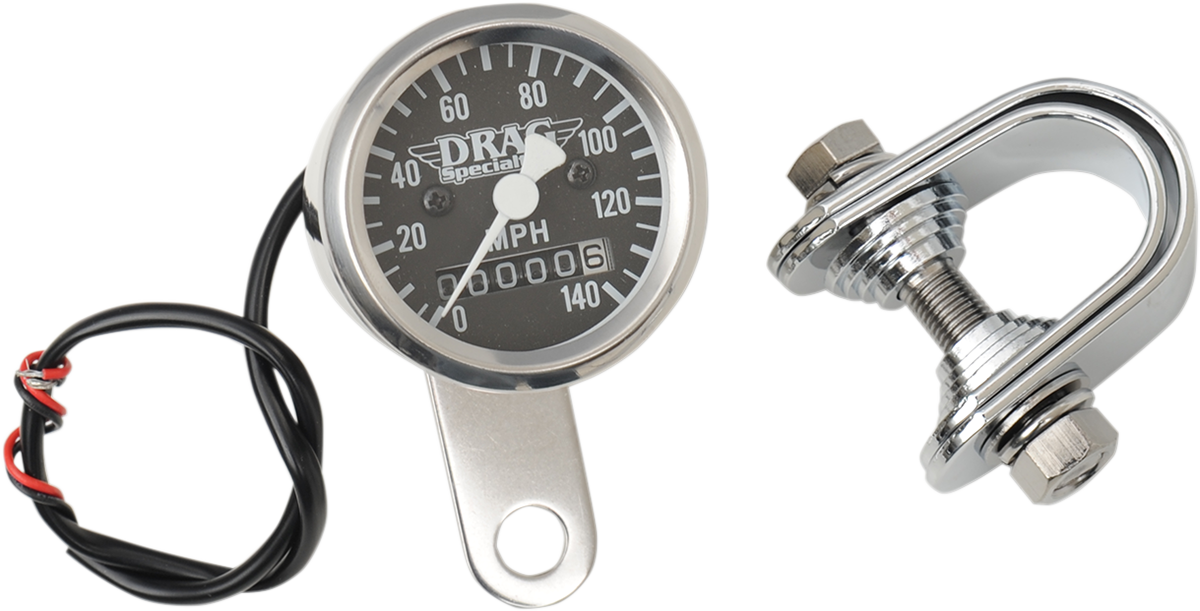 DRAG SPECIALTIES 1-7/8" 140 MPH Mini Mechanical Speedometer