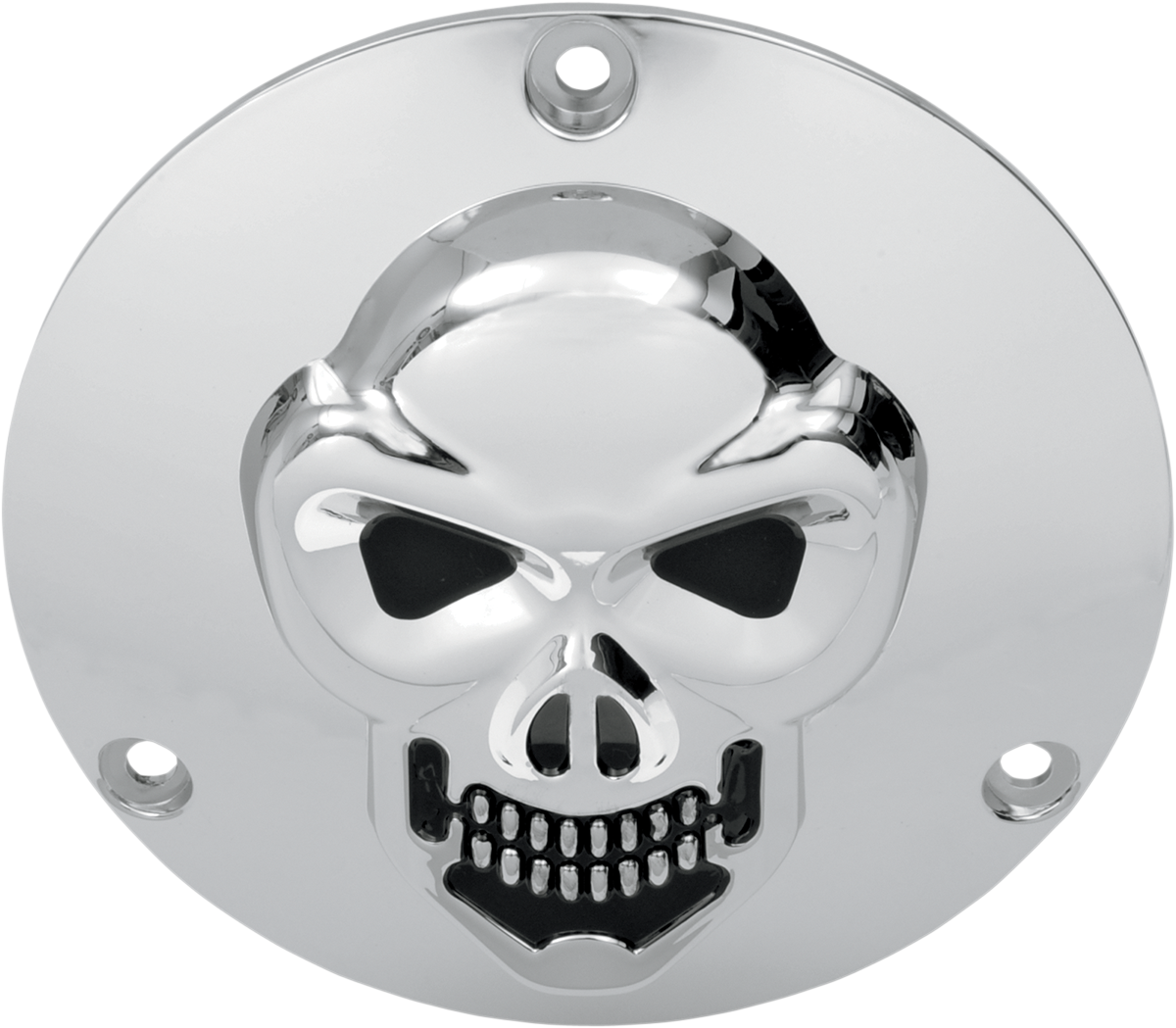 DRAG SPECIALTIES Chrome 3-D Skull Derby Cover