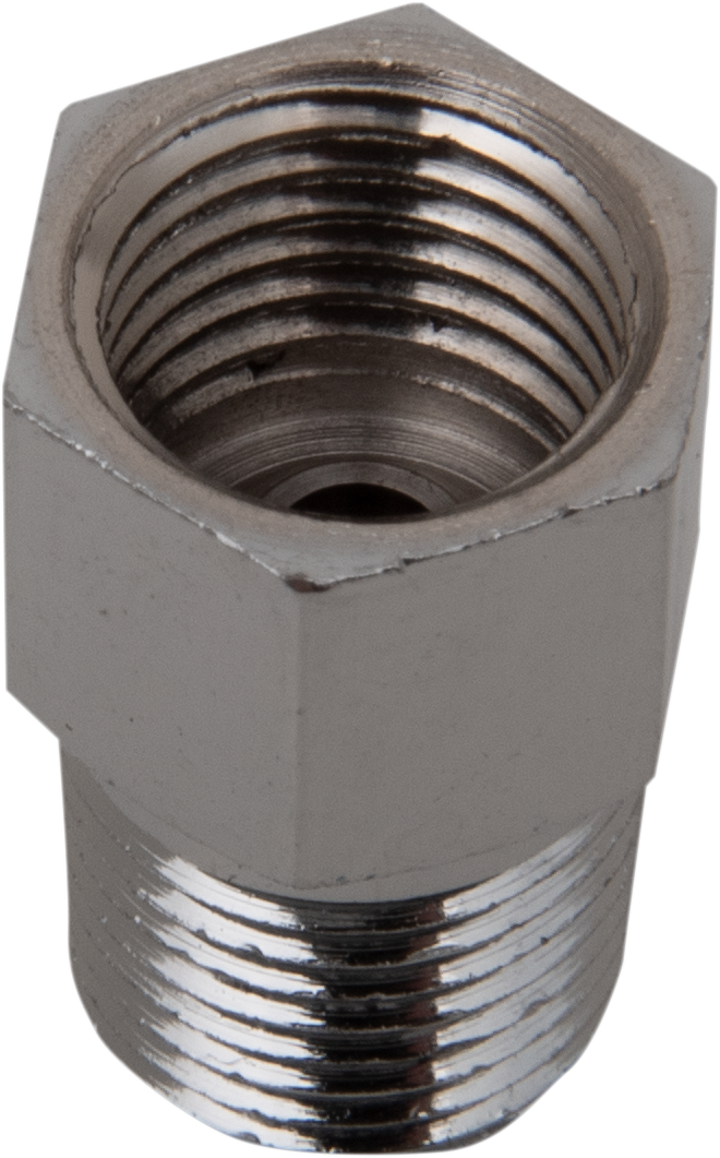 DRAG SPECIALTIES Chrome Steel Brake Line Fitting - Adapter / 1/8 NPT x 3/8-24 1742-0700