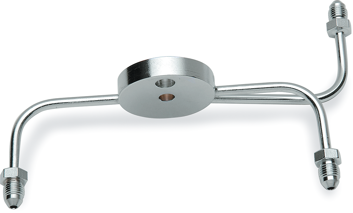 DRAG SPECIALTIES Chrome Steel Front Brake Tee with Fittings for Dual-Disc Applications