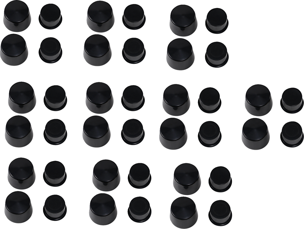 DRAG SPECIALTIES Front Axle Caps - Cover / Bolt / Deep / Hex / Black 2402-0162