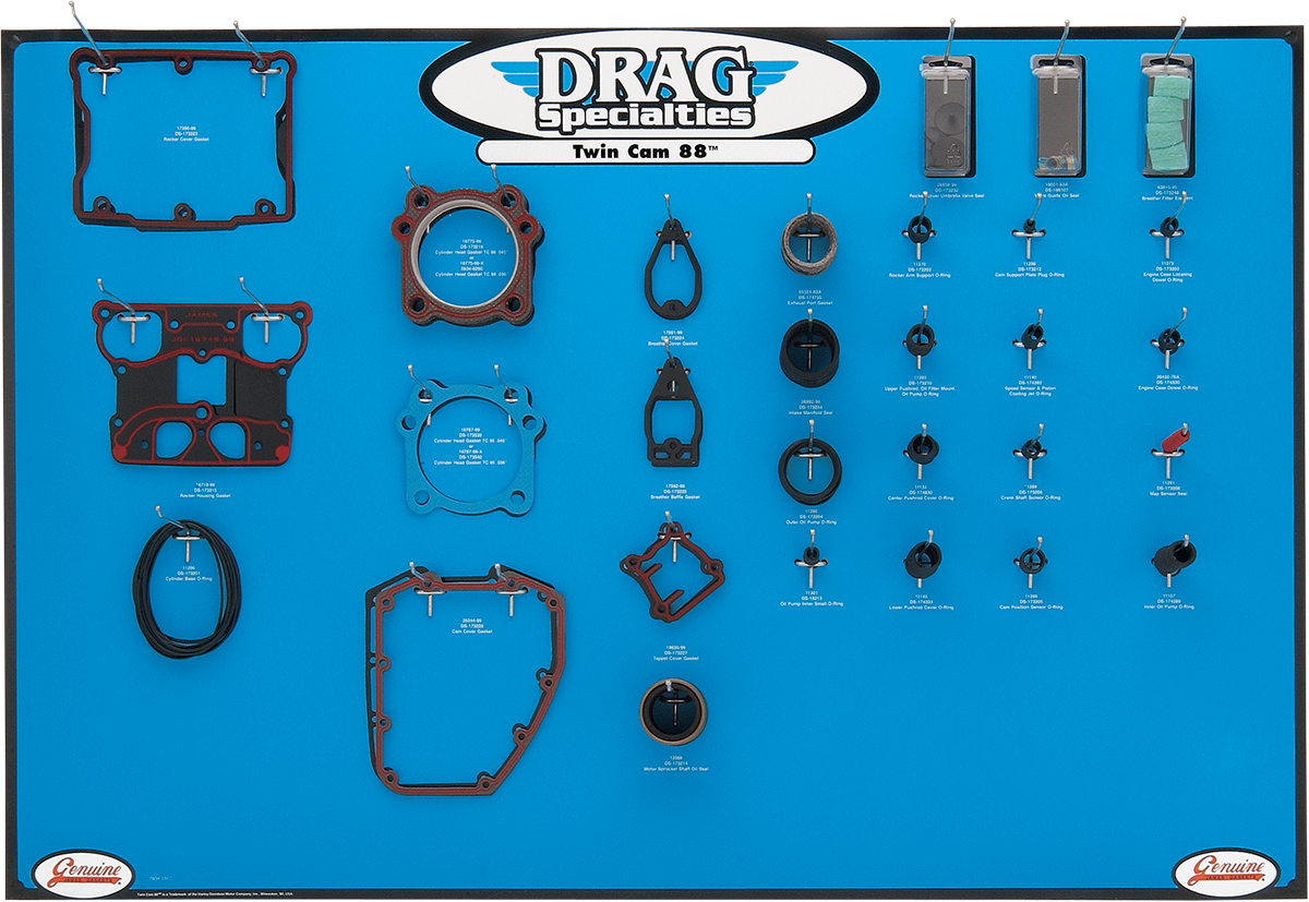DRAG SPECIALTIES Gasket, Seal and O-Ring Display for Twin Cam Motors - Gasket Display / Big Twin 0934-0340