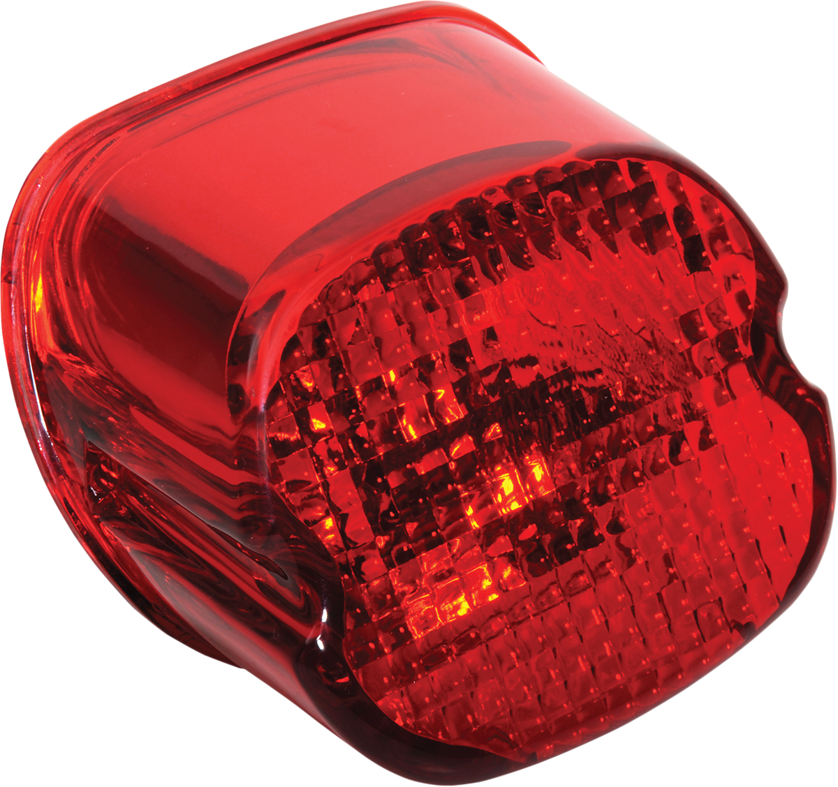 DRAG SPECIALTIES Laydown Taillight Lens with Bottom Tag Lens - Taillight Lens / Bottom Tag Window / Red 0902-6321