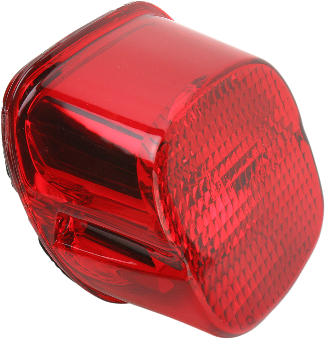 DRAG SPECIALTIES Laydown Taillight Lens with Bottom Tag Lens - Taillight Lens / Bottom Tag Window / Red 2010-0783